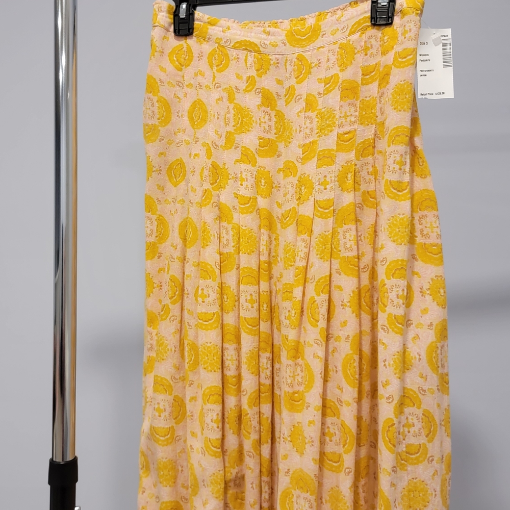 Anthropologie Yellow and Pink Wide Leg Pants
